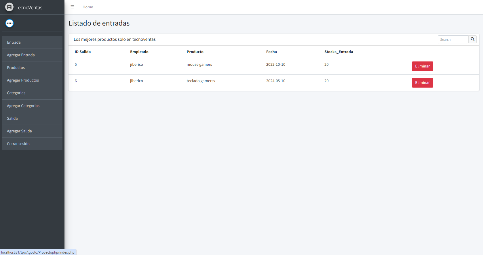 proyecto sistema de control de equipos